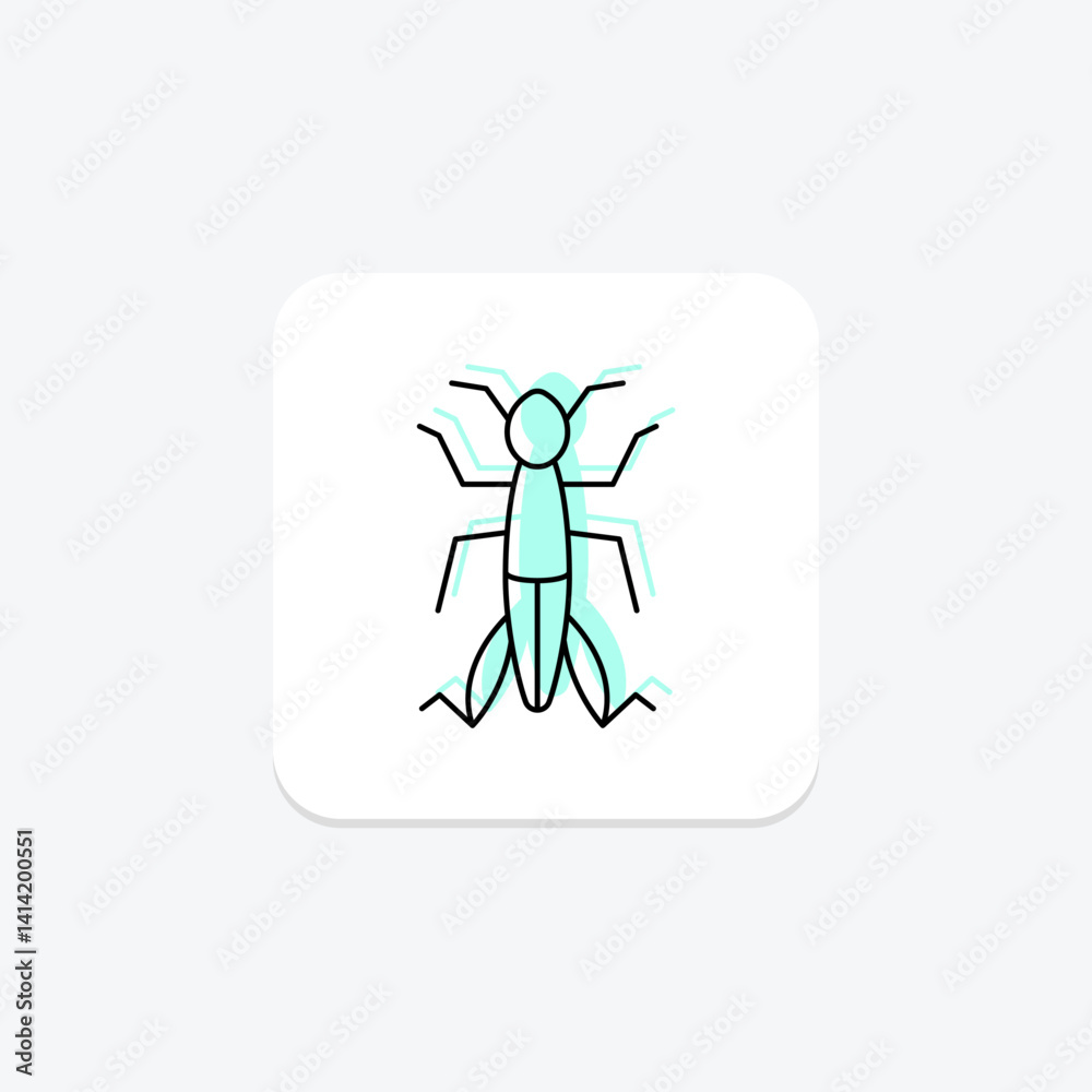 Fototapeta premium Grasshopper, vector, pixel perfect, illustrator file