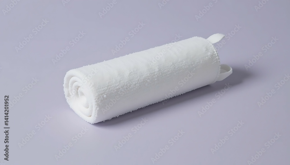 Soft White Terrycloth Roll: Minimalist Bathroom Accessory Soft White Terrycloth Roll: Minimalist Bathroom Accessory