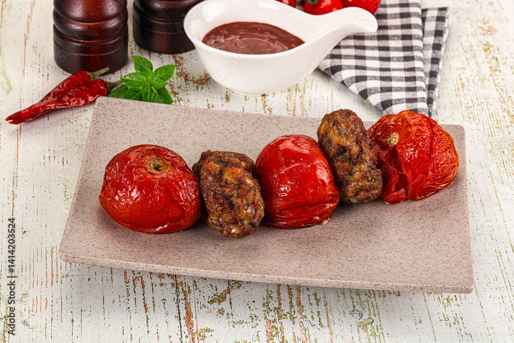 Turkish cuisine - Domatesli Kebab with tomato