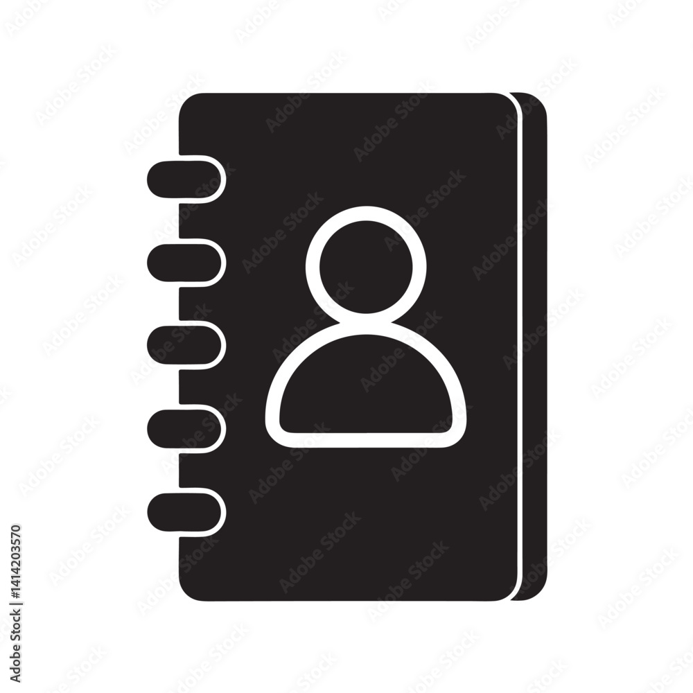 Contact Directory Symbol in Bold Silhouette Vector Contact Directory Symbol in Bold Silhouette Vector