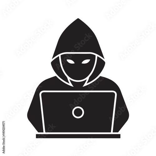 Cyber Hacker Silhouette for Digital Security Theme