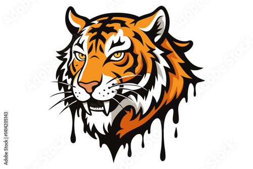 Roaring Tiger Tattoo with Paint Details