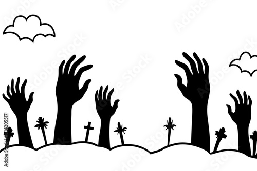 Spooky Cemetery with Zombie Uprising