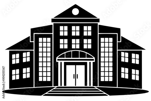 Simple Vector Hotel with Wide Entryway