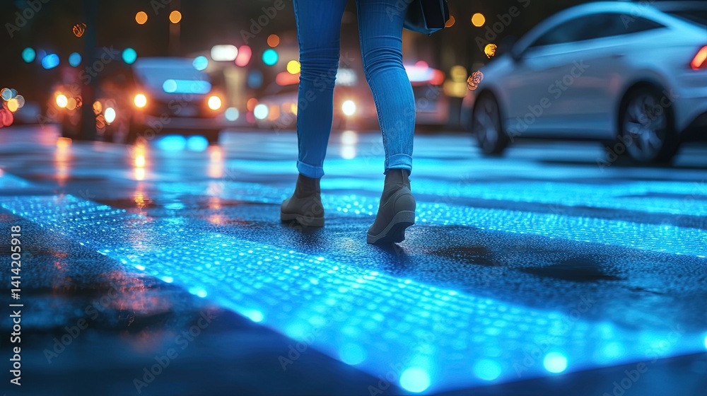 Fototapeta premium Neon City Walk