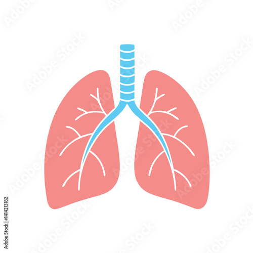 Human Lungs Vector Art & Illustration, Lungs silhouette vector icon, Human organ vector