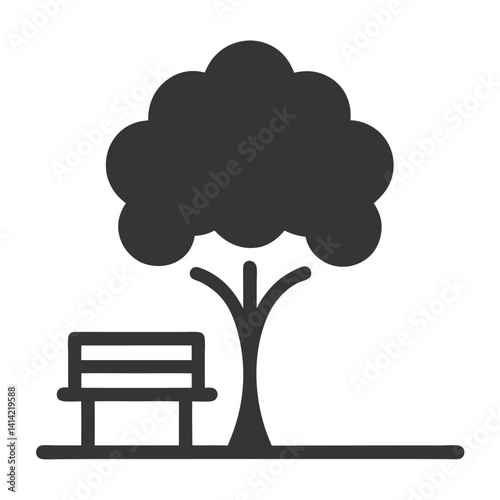 park bench outdoor line icon