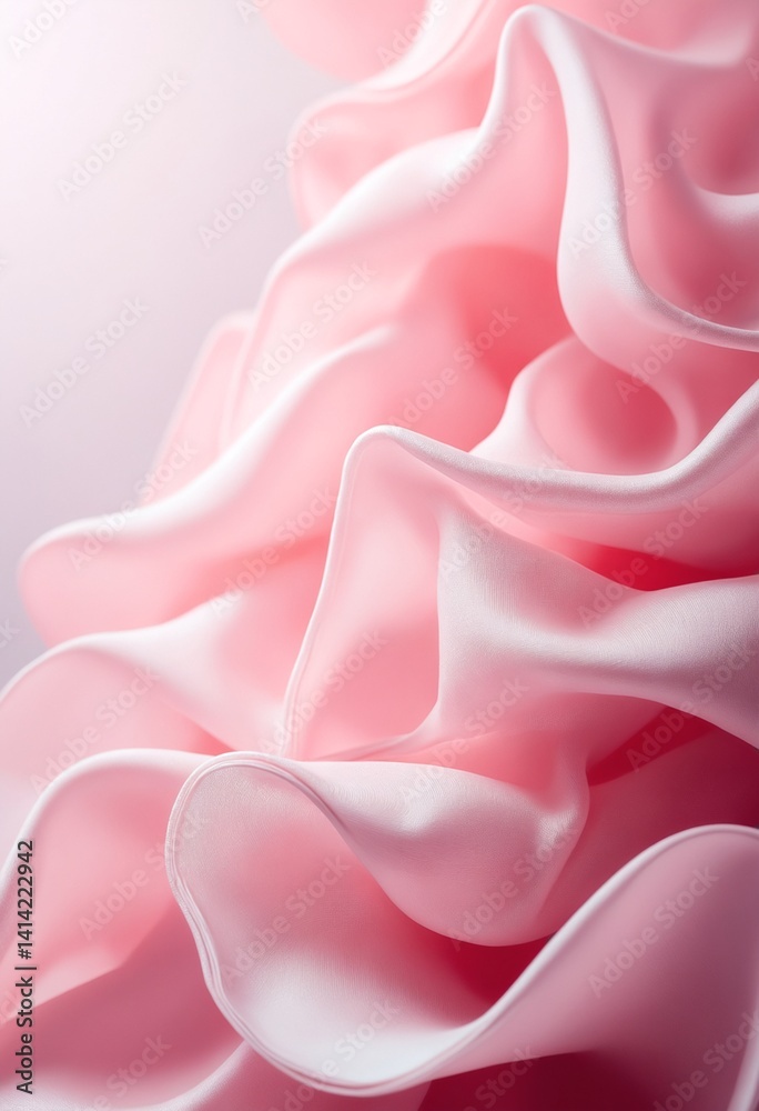 Fototapeta premium Delicate pink and white flowing curves
