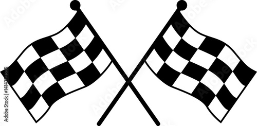 two crossed checkered flag racing flag car racing flag sports finish line flag eps vector file 