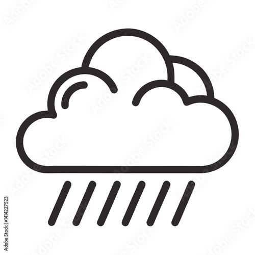 cloud with rain weather icon