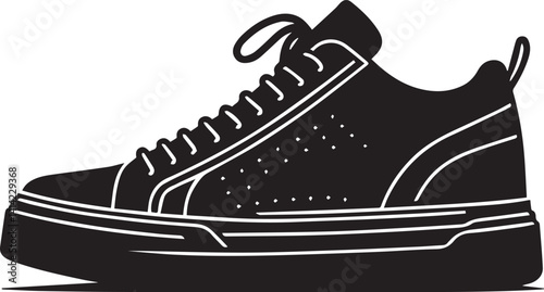 Sneakers Silhouette with Classic Athletic Shoe Design for Sportswear, Fashion, and Casual Footwear
