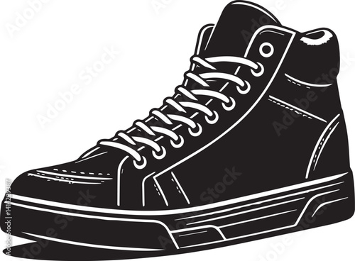 Sneakers Silhouette with Classic Athletic Shoe Design for Sportswear, Fashion, and Casual Footwear