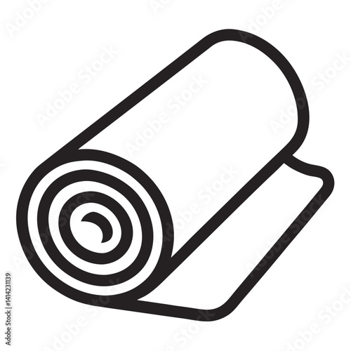 rolled up yoga mat icon