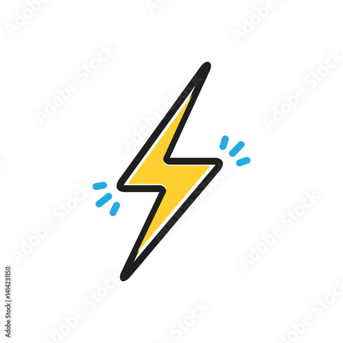 Multi color icon for lightening bolt