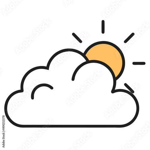 cloud with sun weather icon