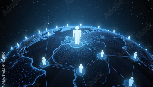 Business Teamwork Connecting Globally with Digital Network  