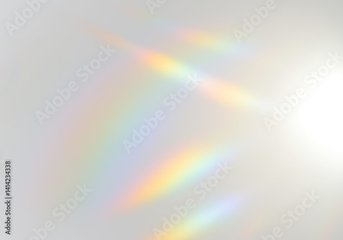 Array of vibrant rainbow streaks emanating from a bright light source on transparent background