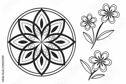 Intricate Mandala and Floral Designs Coloring Pages for Adults