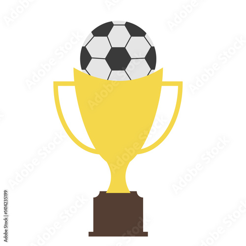Soccer Trophy with Ball Illustration