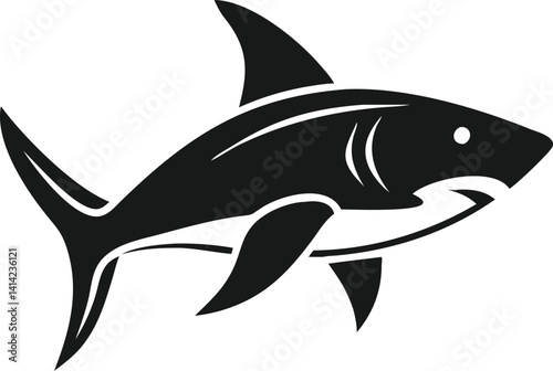 Powerful Shark Silhouette Design for Branding or Graphic Use