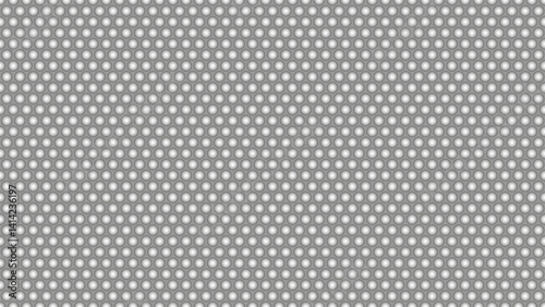 Seamless industrial pattern with texture and relief of convex spherical bearings hemispheres uniformly distributed over metal surface. Background for technical or manufacturing. Vector