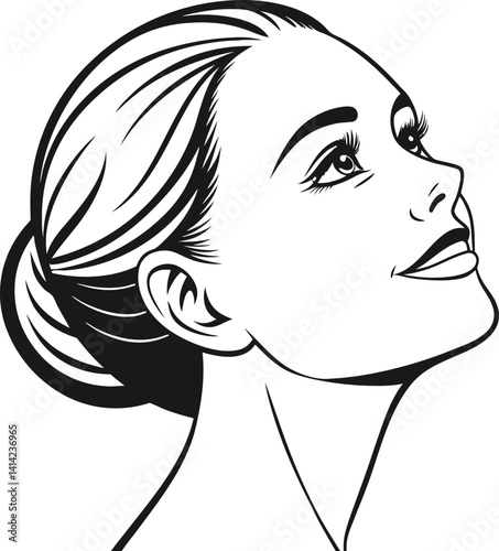 Elegant woman with subtle makeup, perfect for a spa or beauty product ad.
