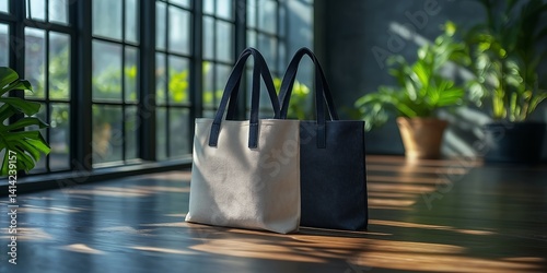 Shopping bags in the mall ai generated art