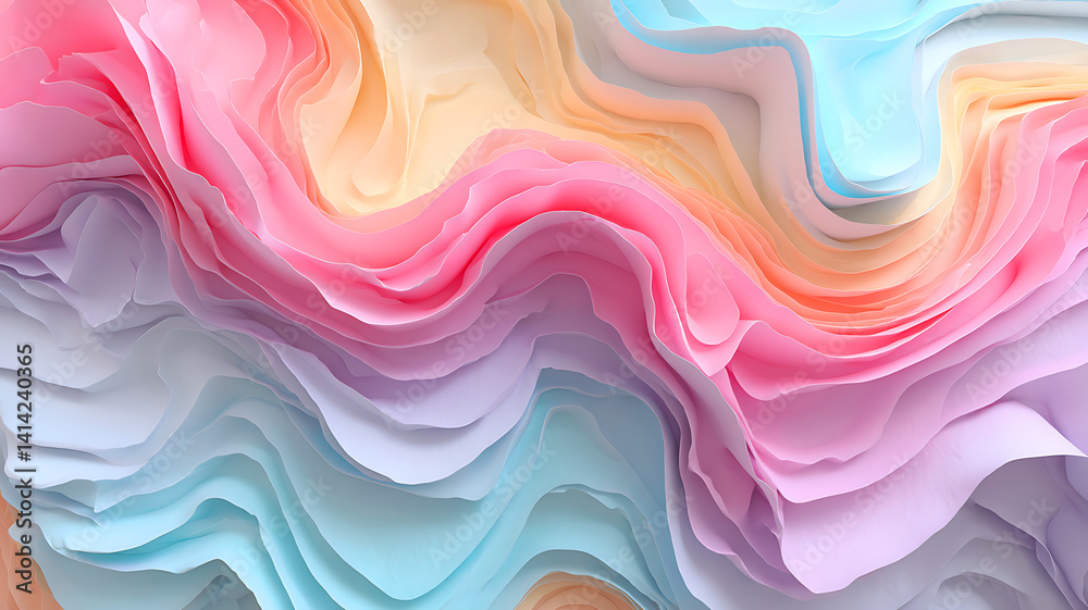 Fototapeta premium Abstract colorful waves with soft flowing texture and vibrant design