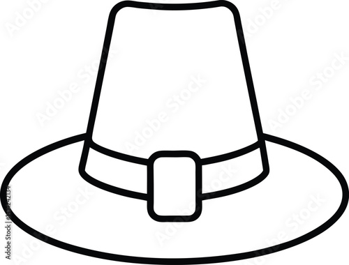 Heritage Hat Vector | Classic Pilgrim Style Symbol for Autumn & History Themes