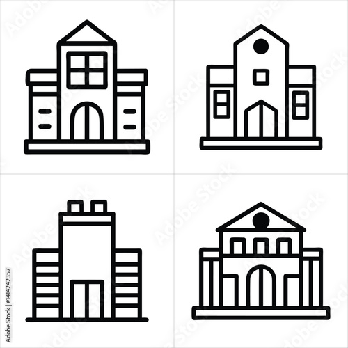 architecture building icon set
