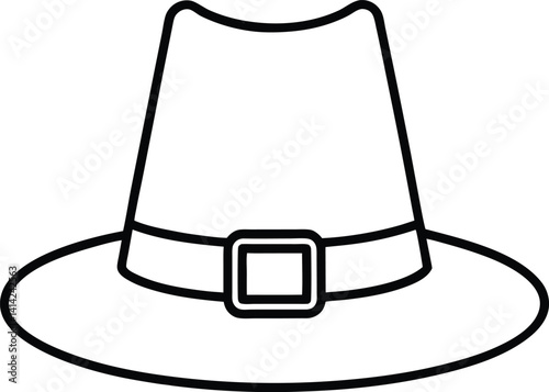 Heritage Hat Vector | Classic Pilgrim Style Symbol for Autumn & History Themes