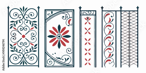 Decorative Metal Panels Wrought Iron Gates Floral Geometric Scrollwork