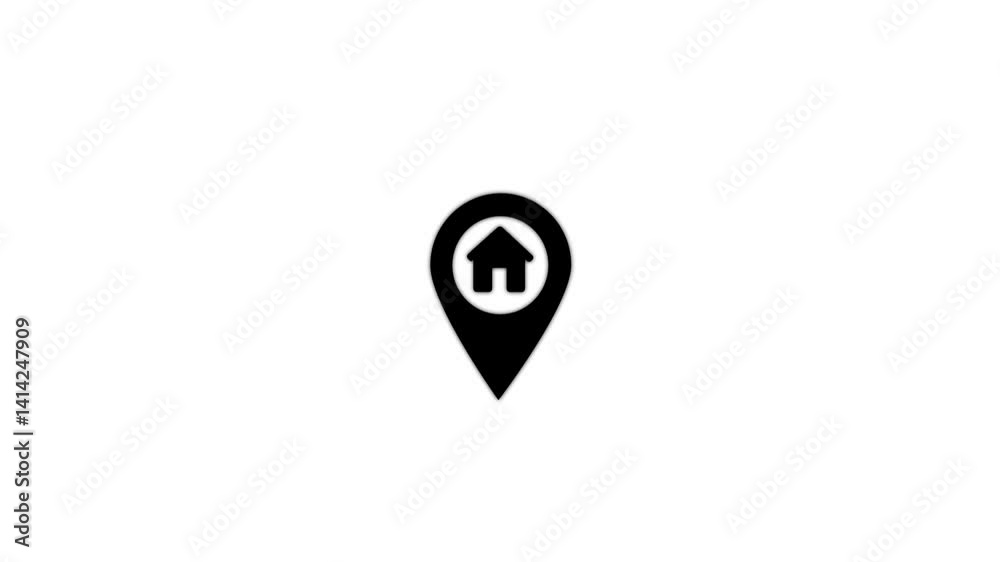 location in home icon. map Location navigation and address.home Symbolic pointer for spots.