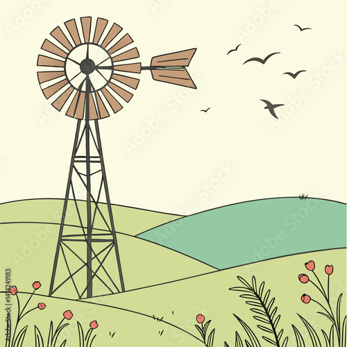 wind mill in the field