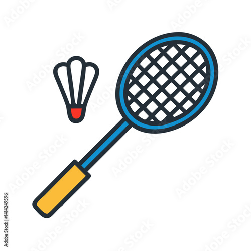 Badminton Racket with Shuttlecock Icon Design