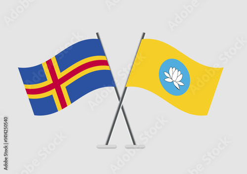 Aland and Kalmykia vector flags in elegant vector pairing