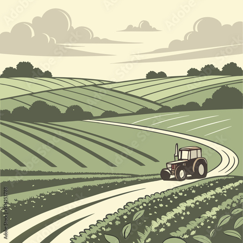 rural landscape with road