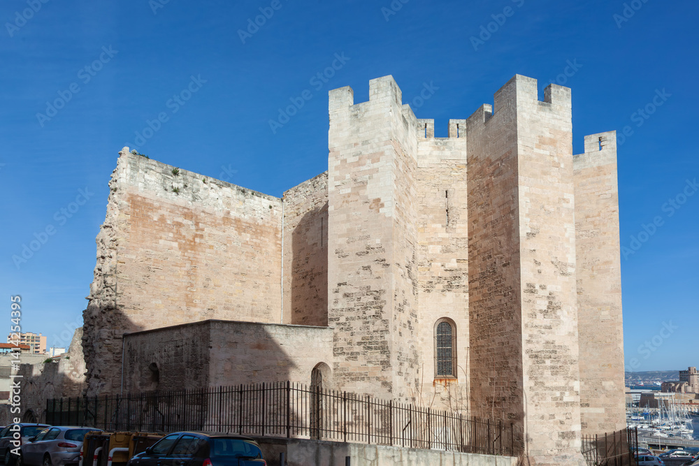 view at church Saint-Victor de Marseille in Marseille in France
