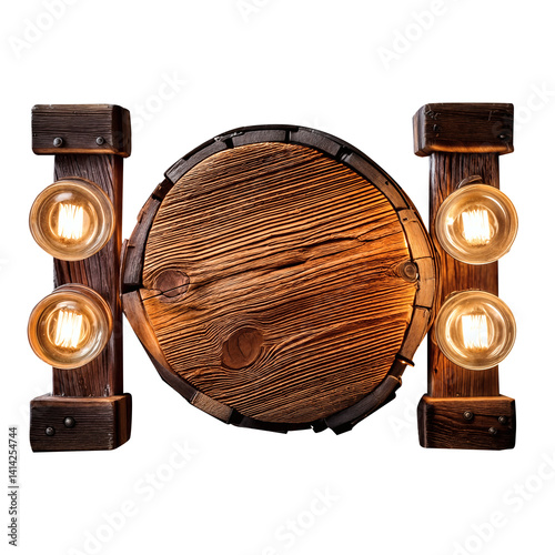  ELEMENTO 3D MADEIRA COM LUZES