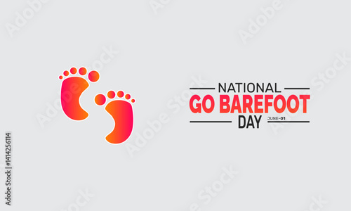  National Go Barefoot Day holiday design. Perfect for banners, posters, greeting cards, and social media. Includes Barefoot -themed illustrations, elegant typography for a joyful and professional look