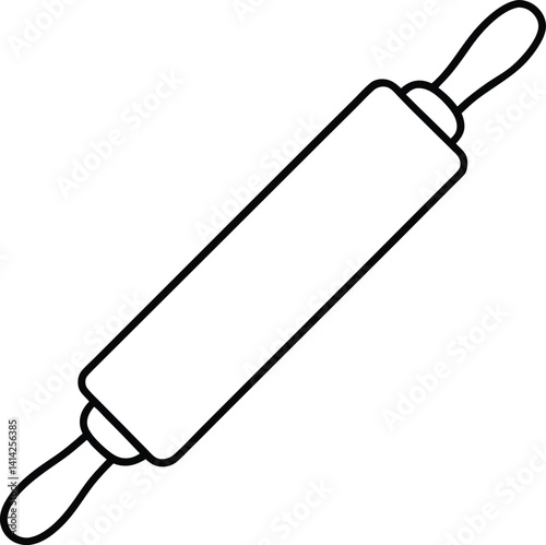 Rolling Pin Icon Vector | Baking, Cooking & Kitchen Tool Line Symbol