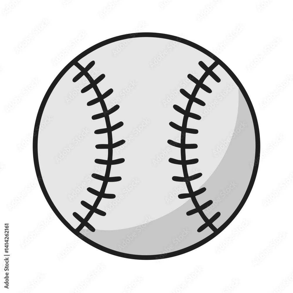 Obraz premium Baseball with Visible Stitching Icon Design