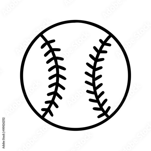 Baseball with Visible Stitching Icon Design