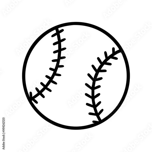 Baseball with Visible Stitching Icon Design