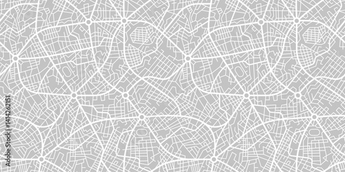 City map plan pattern with road and streets of urban abstract background, seamless vector. City map pattern with town road and street lines of metropolis cartography grid for cartography background