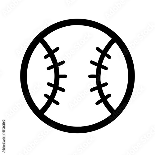 Baseball with Visible Stitching Icon Design