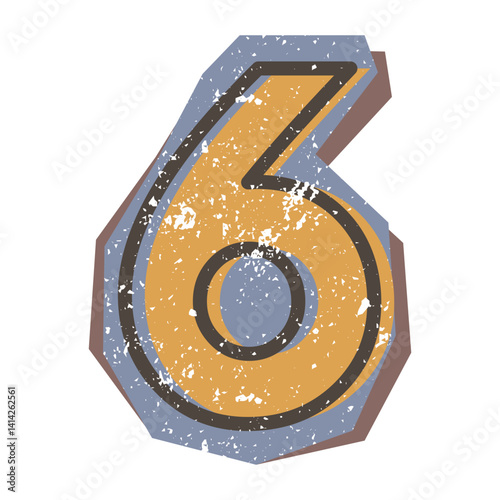 Cutout Ransom Scrapbook Number Illustration