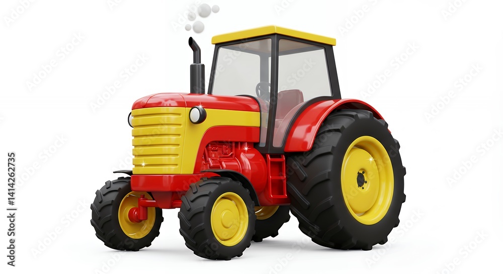 Obraz premium Colorful cartoon farm tractor illustration