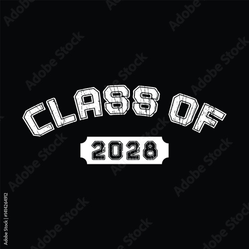 Class of 2028 typography design vector. Editable class of 2028 typography design vector