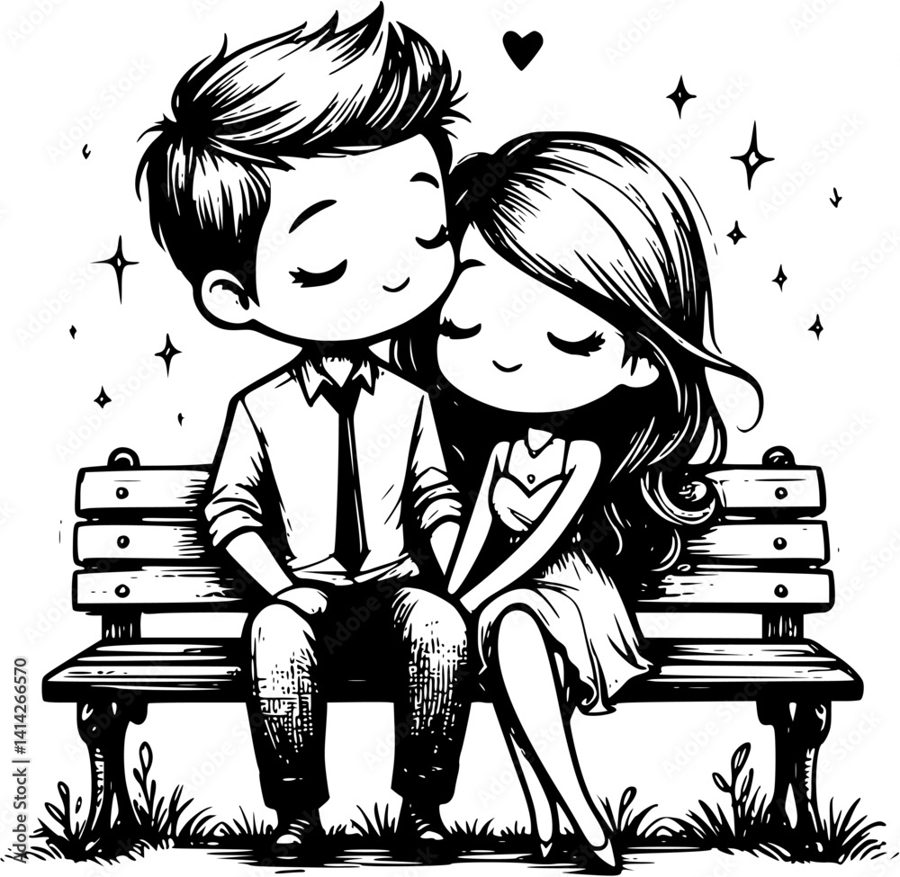 Engagement Ring Marital Bliss Cartoon Love Vector Graphics